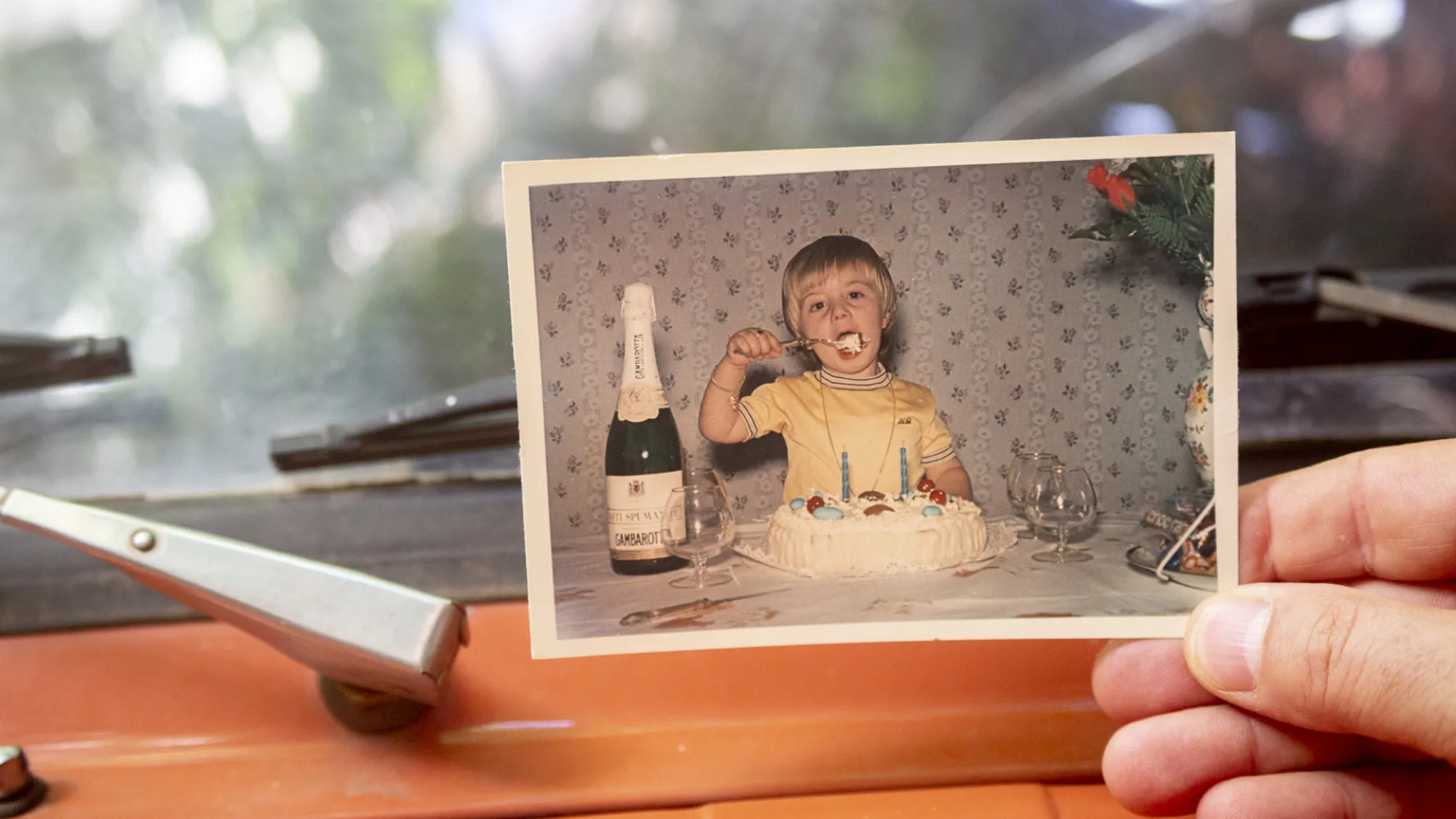 Foto vintage de celebración de cumpleaños